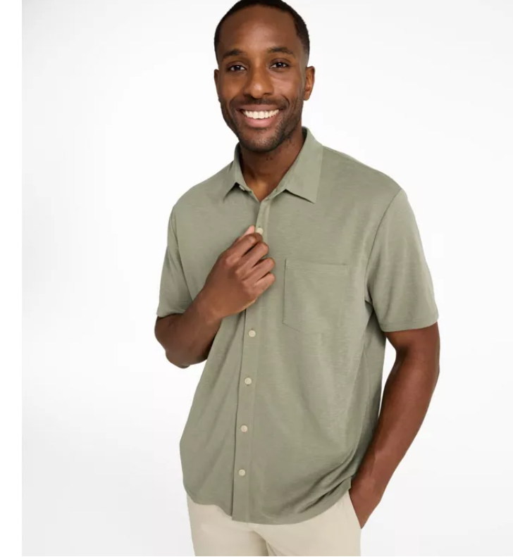 Men's Sunwashed Ultrasoft Button-Front Shirt, Short-Sleeve