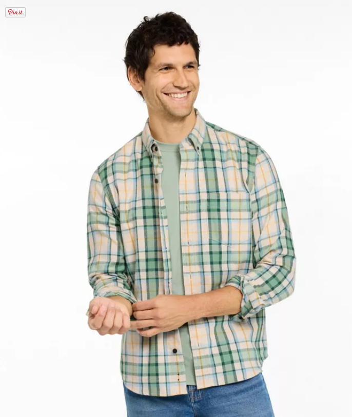 Men's Scotch Plaid Flannel Shirt, Slightly Fitted Untucked Fit