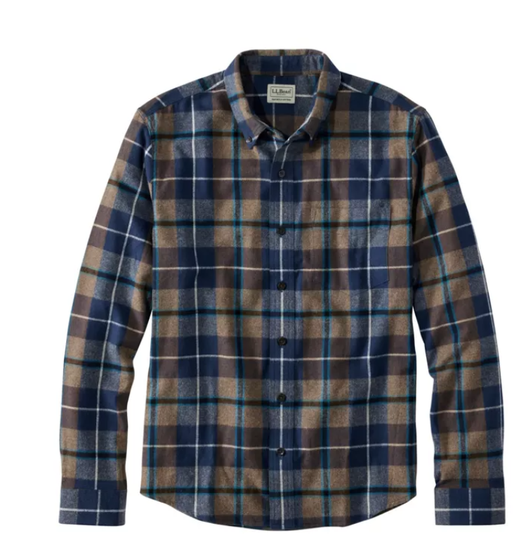 Men's Scotch Plaid Flannel Shirt, Slightly Fitted Untucked Fit