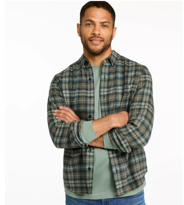 Men's Scotch Plaid Flannel Shirt, Slightly Fitted Untucked Fit