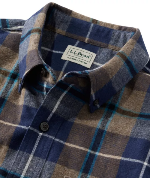 Men's Scotch Plaid Flannel Shirt, Slightly Fitted Untucked Fit