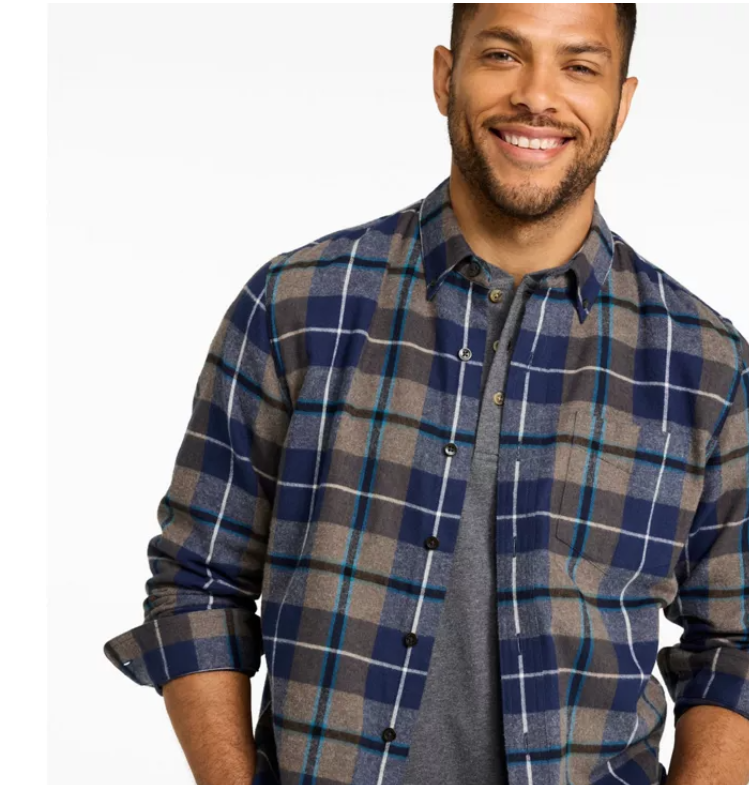 Men's Scotch Plaid Flannel Shirt, Slightly Fitted Untucked Fit