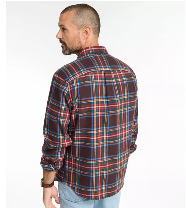 Men's Scotch Plaid Flannel Shirt, Slightly Fitted Untucked Fit